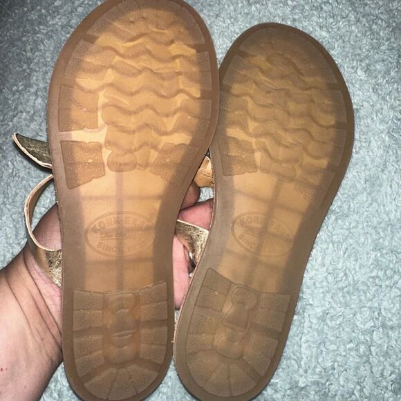 Kork-Ease Blake Metallic Leather Sandal Women’s 7 Light Gold Platino Thongs Cork - Picture 8 of 9